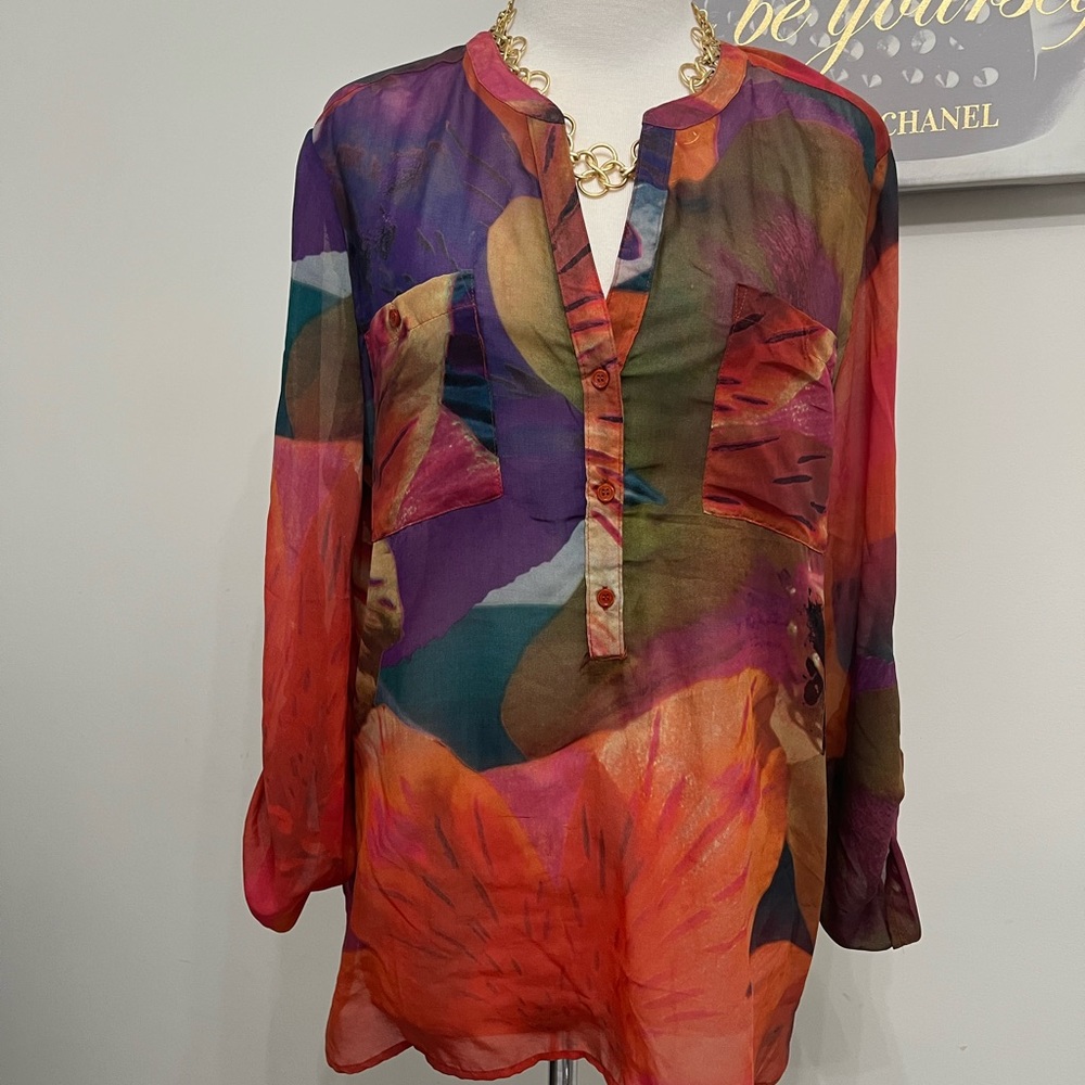 Covington multi color ladies xl blouse